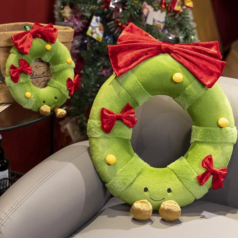 Adorable Kawaii Christmas Tree Wreath Plush Door Decor
