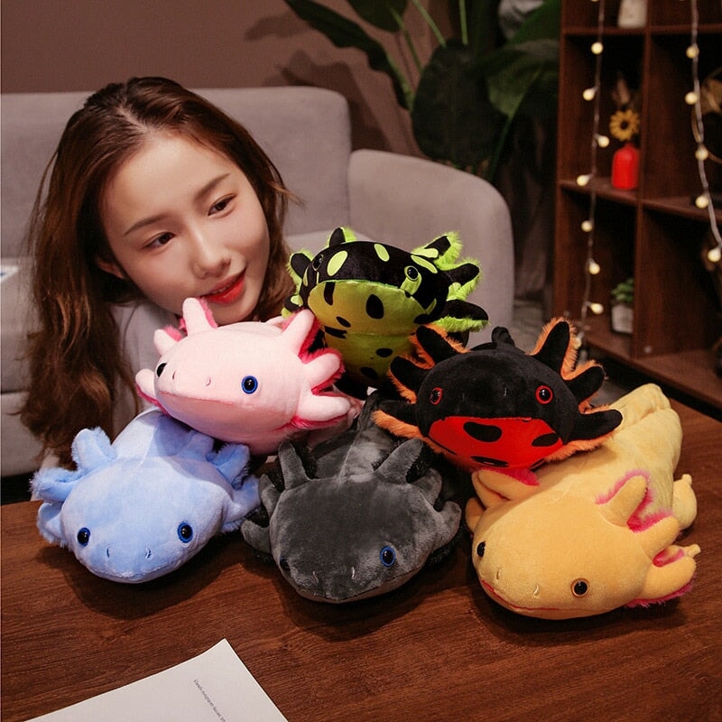 Adorable Colorful Axolotl Plushie Family - Kawaii Cuteness Overload!