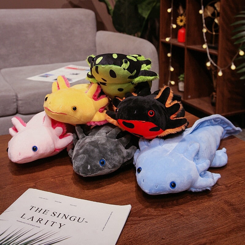 Adorable Colorful Axolotl Plushie Family - Kawaii Cuteness Overload!