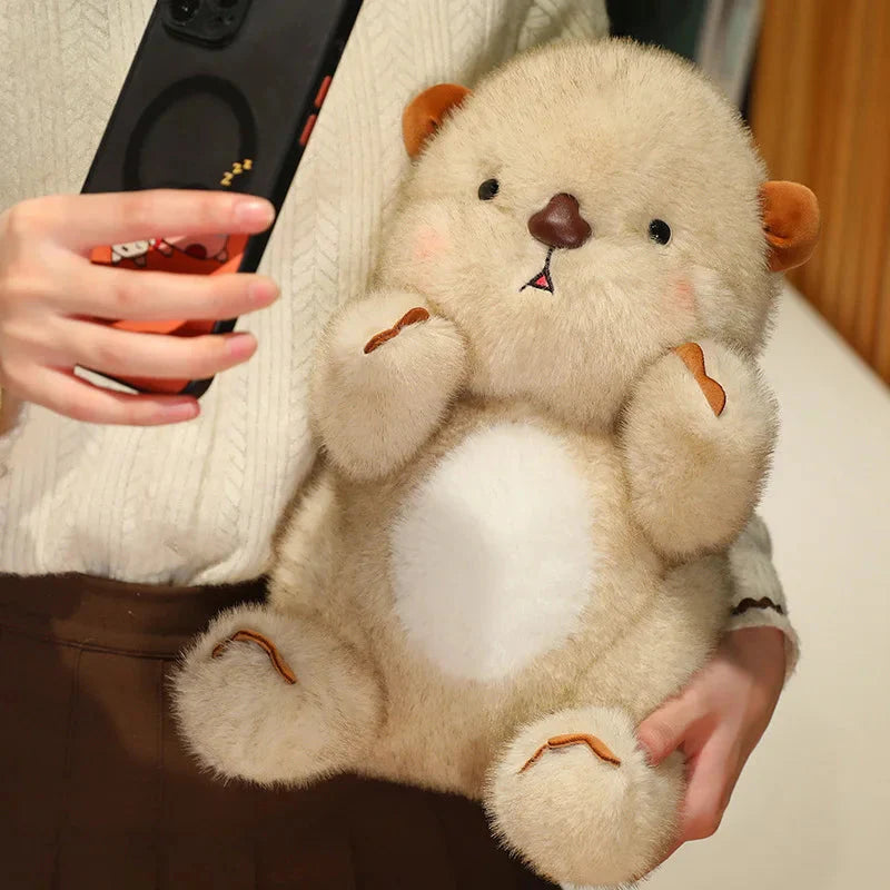 Adorable Fluffy Blushing Otter Stuffed Animal