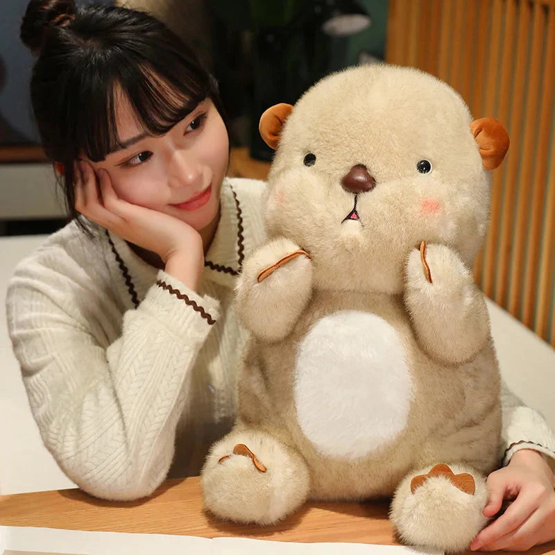 Adorable Fluffy Blushing Otter Stuffed Animal