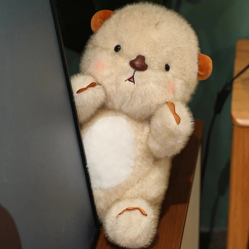 Adorable Fluffy Blushing Otter Stuffed Animal