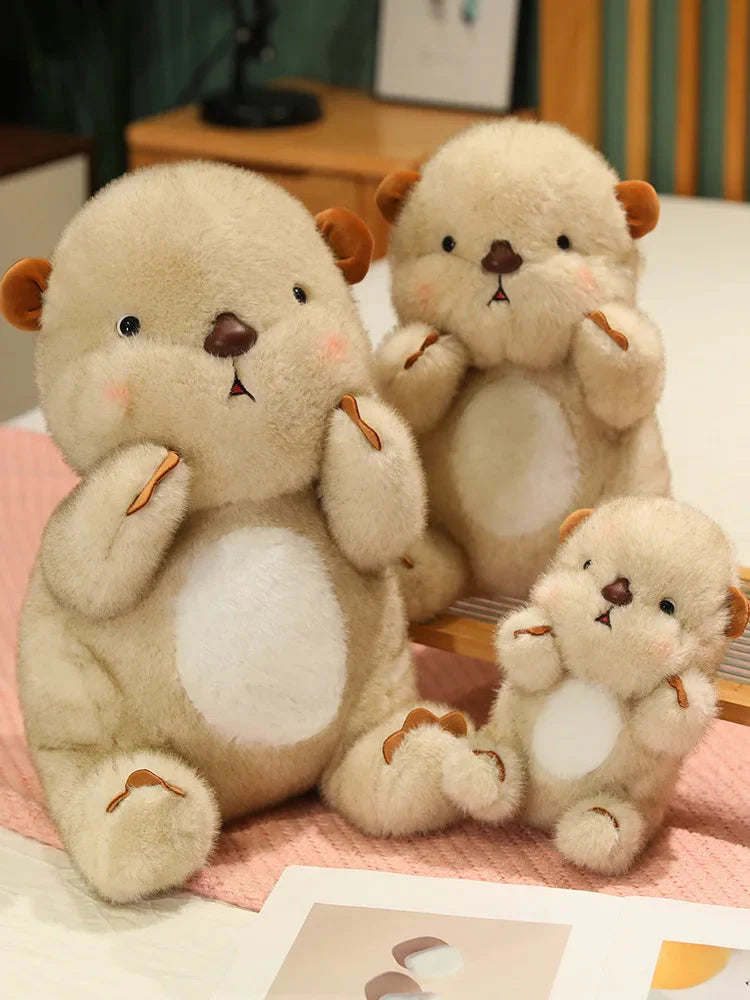 Adorable Fluffy Blushing Otter Stuffed Animal