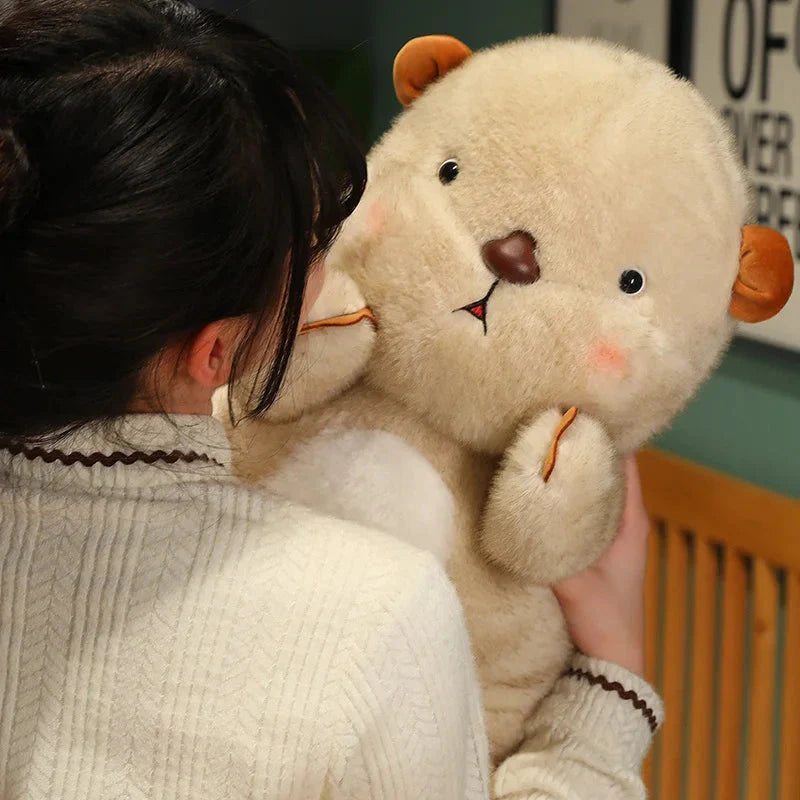 Adorable Fluffy Blushing Otter Stuffed Animal