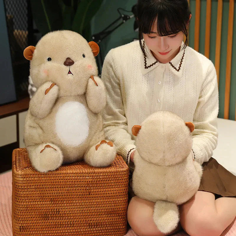 Adorable Fluffy Blushing Otter Stuffed Animal