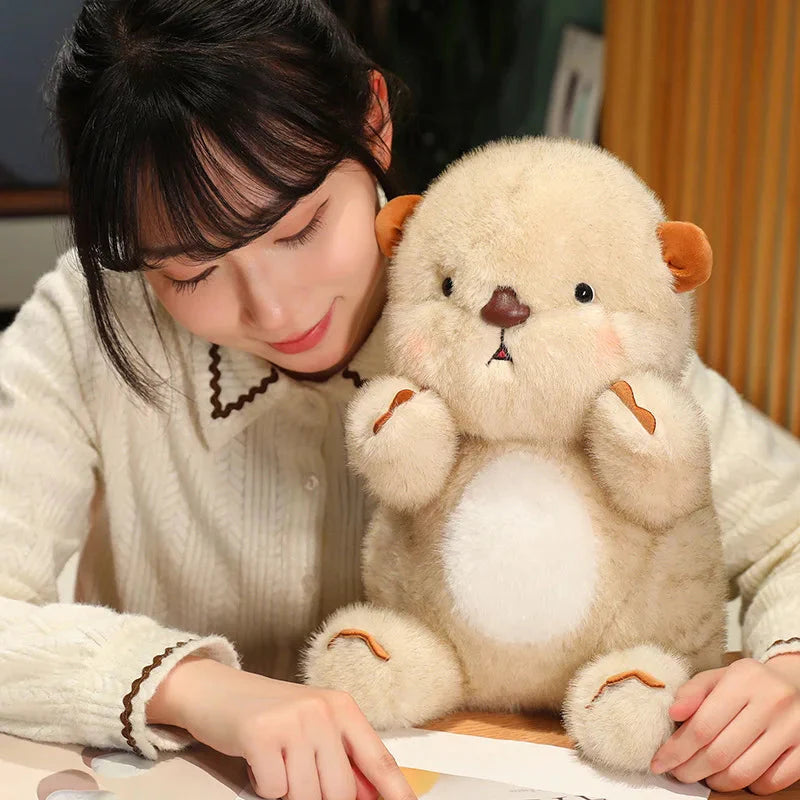 Adorable Fluffy Blushing Otter Stuffed Animal