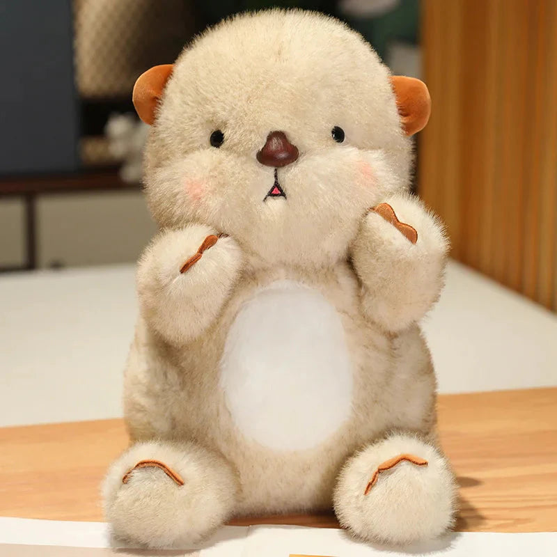 Adorable Fluffy Blushing Otter Stuffed Animal