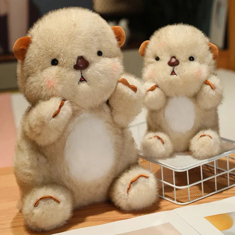 Adorable Fluffy Blushing Otter Stuffed Animal