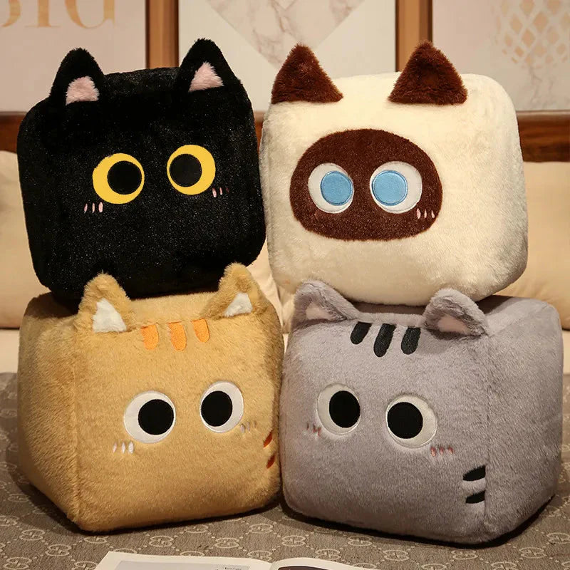 Adorable Fluffy Cube Cat Plushie Collection