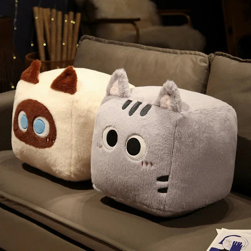 Adorable Fluffy Cube Cat Plushie Collection