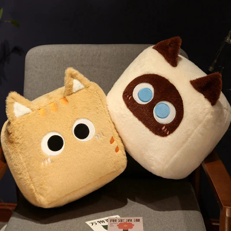 Adorable Fluffy Cube Cat Plushie Collection