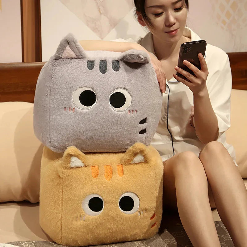 Adorable Fluffy Cube Cat Plushie Collection