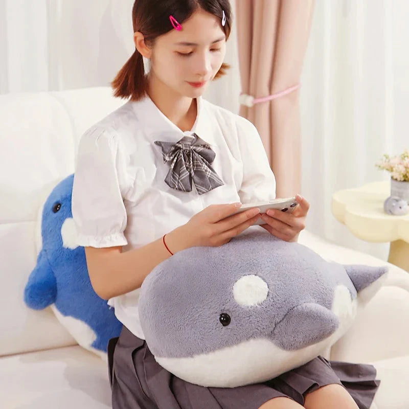 Adorable Plush Kawaii Fluffy Gray-Blue Killer Whale Stuffed Animals