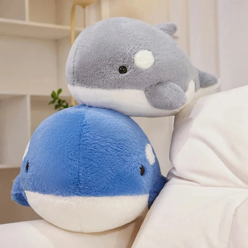 Adorable Plush Kawaii Fluffy Gray-Blue Killer Whale Stuffed Animals