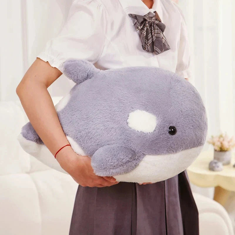 Adorable Plush Kawaii Fluffy Gray-Blue Killer Whale Stuffed Animals