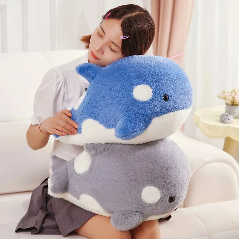 Adorable Plush Kawaii Fluffy Gray-Blue Killer Whale Stuffed Animals