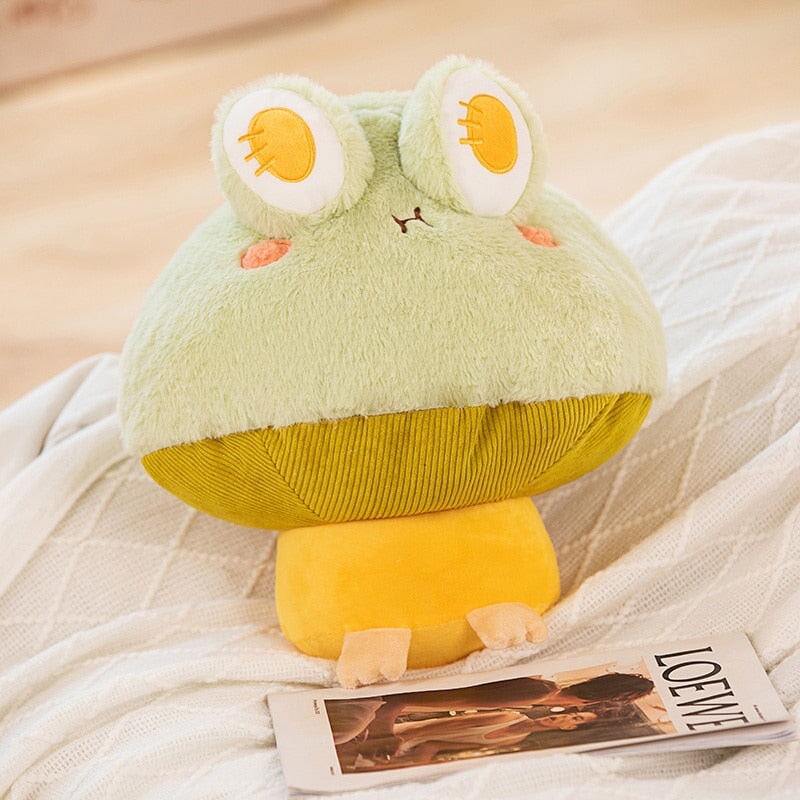 Adorable Fluffy Mushroom Frog Family Cuddly Plush Toys