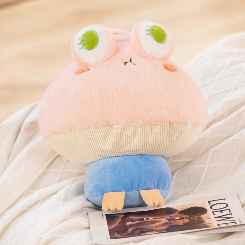 Adorable Fluffy Mushroom Frog Family Cuddly Plush Toys