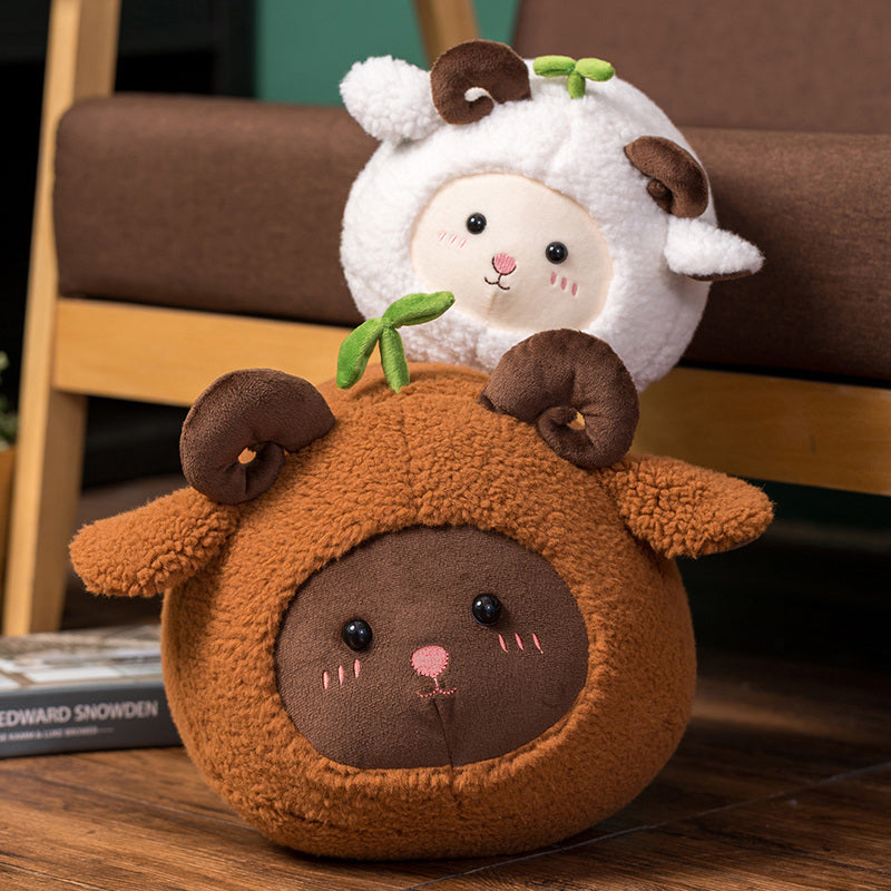 Adorable Fluffy Sheep Goat Ram Plush Toy