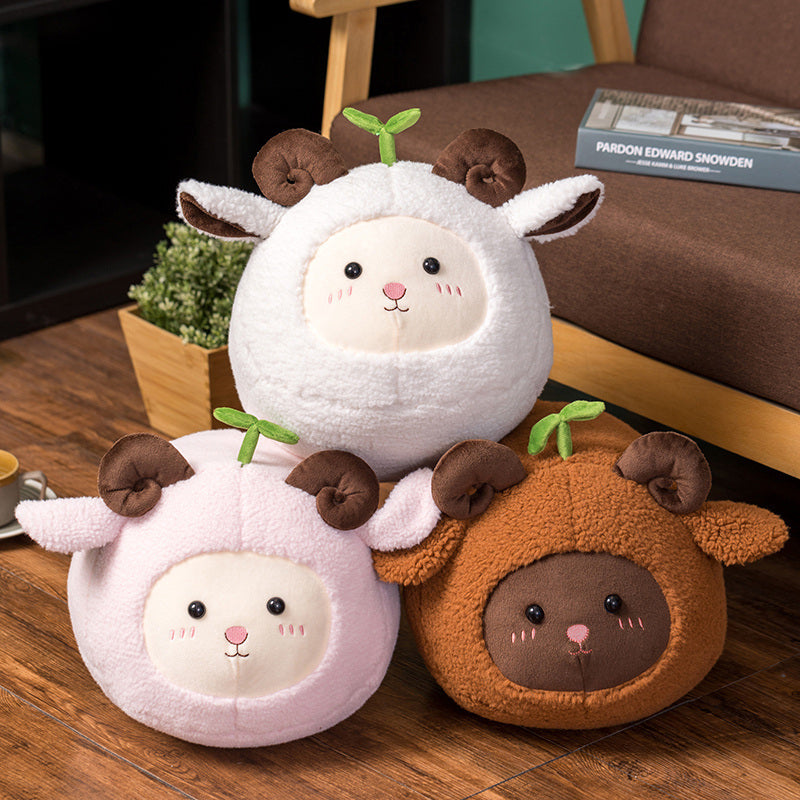 Adorable Fluffy Sheep Goat Ram Plush Toy