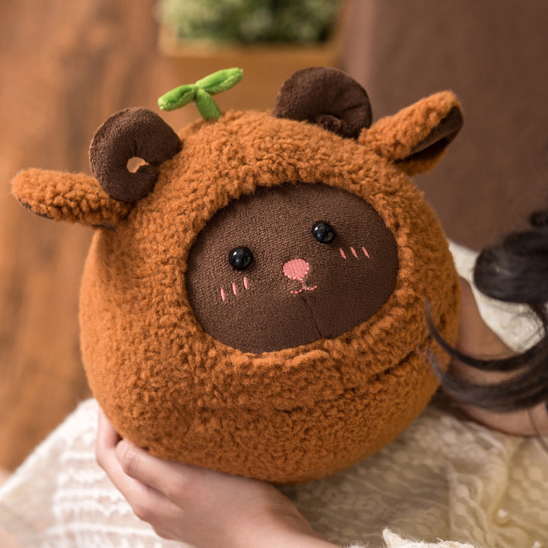 Adorable Fluffy Sheep Goat Ram Plush Toy