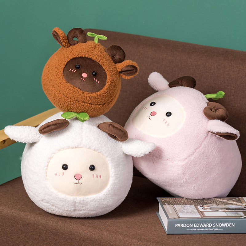 Adorable Fluffy Sheep Goat Ram Plush Toy