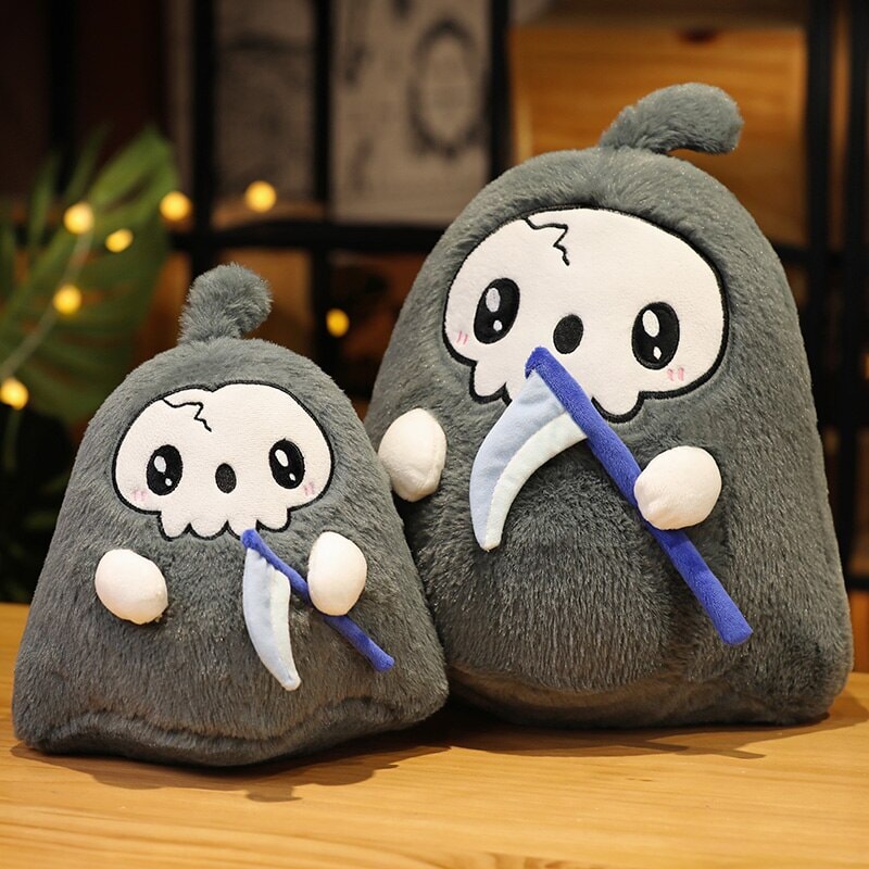 Adorable Kawaii Grim Reaper and Ghost Halloween Plushies