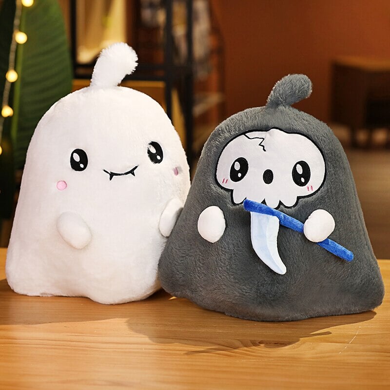 Adorable Kawaii Grim Reaper and Ghost Halloween Plushies