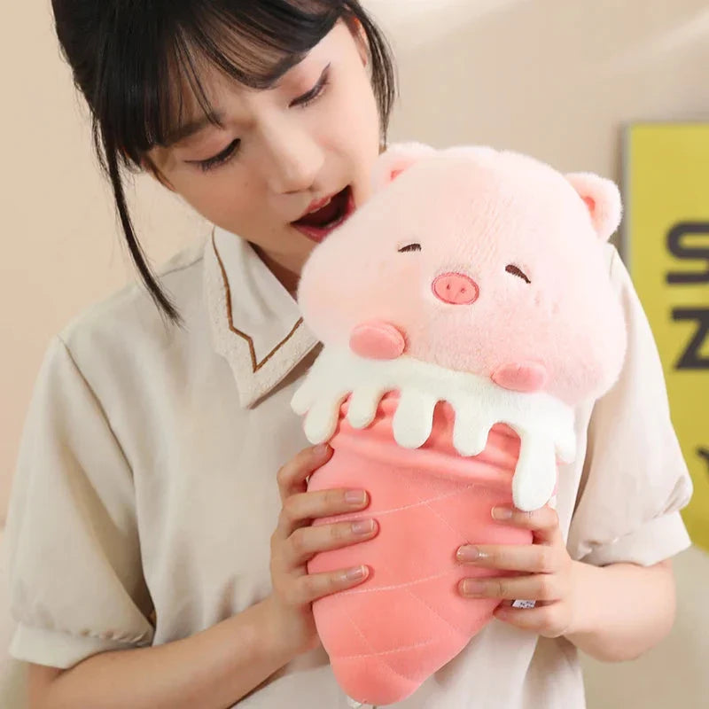Adorable Kawaii Ice Cream-Inspired Plushie Collection: Pig, Capybara, Chick, and Sheep!