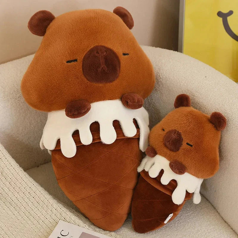 Adorable Kawaii Ice Cream-Inspired Plushie Collection: Pig, Capybara, Chick, and Sheep!