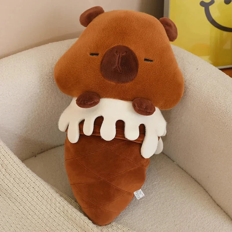 Adorable Kawaii Ice Cream-Inspired Plushie Collection: Pig, Capybara, Chick, and Sheep!