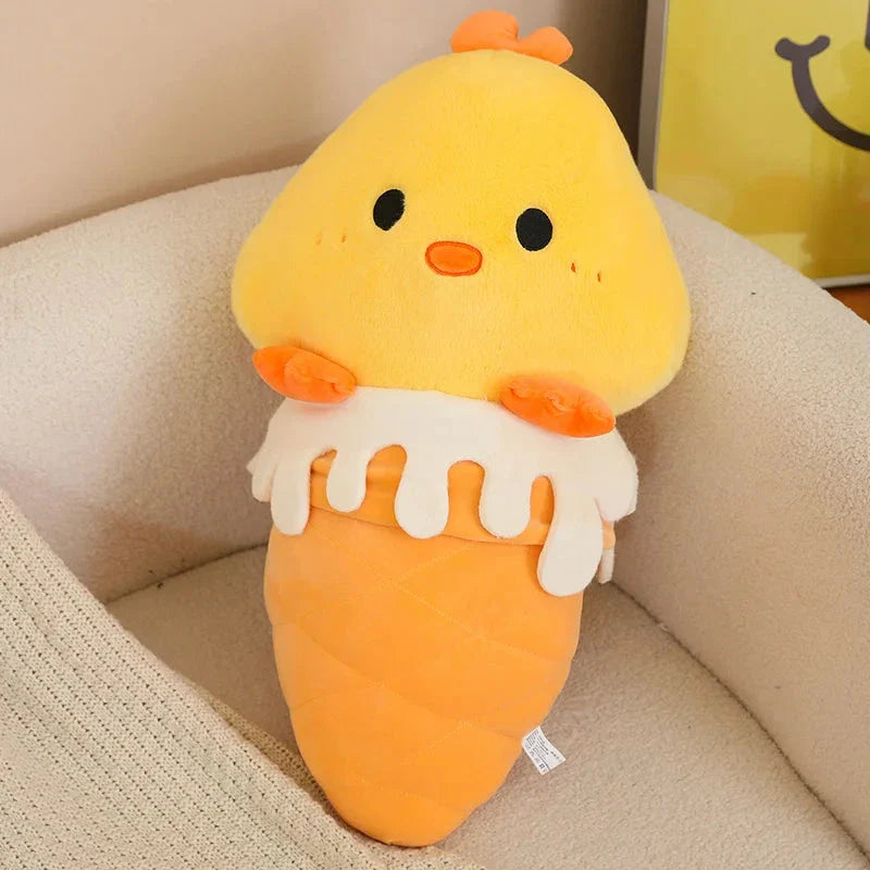 Adorable Kawaii Ice Cream-Inspired Plushie Collection: Pig, Capybara, Chick, and Sheep!