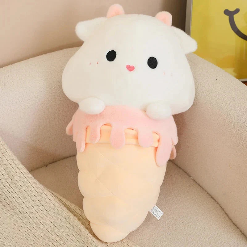 Adorable Kawaii Ice Cream-Inspired Plushie Collection: Pig, Capybara, Chick, and Sheep!