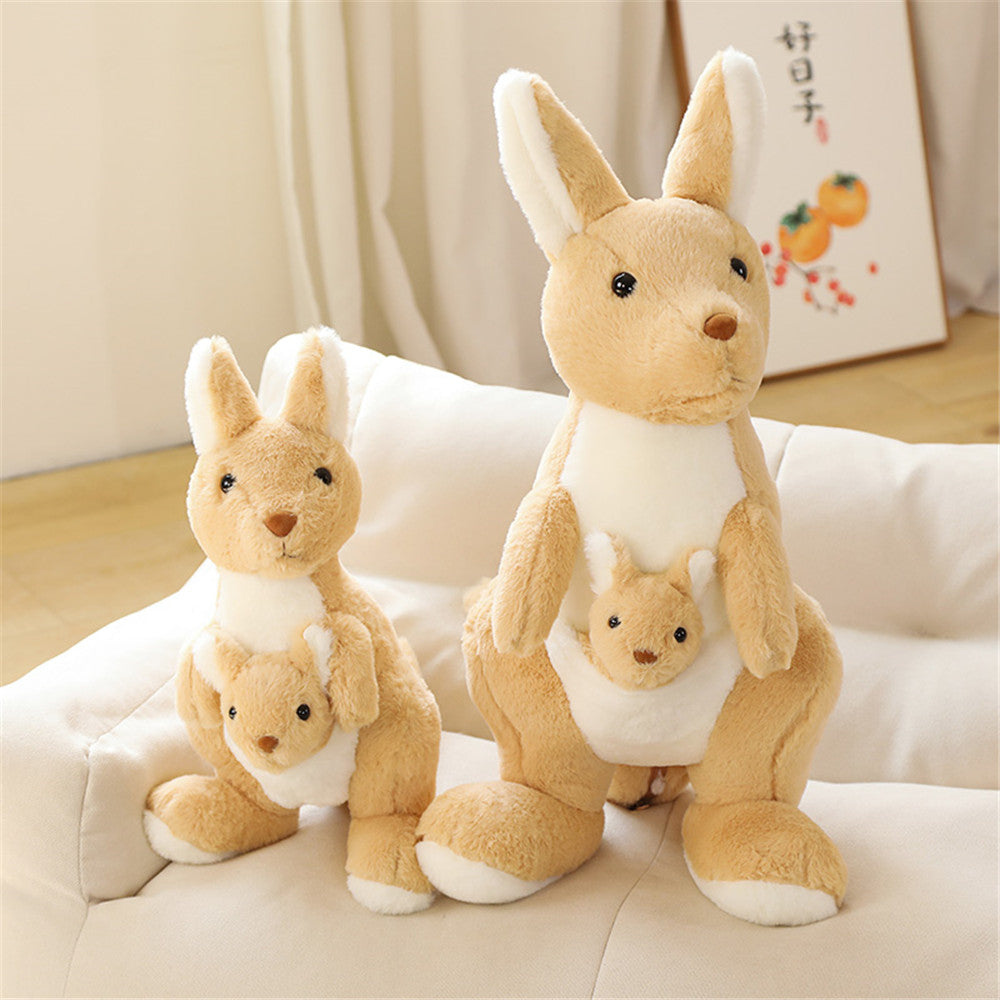 Adorable Kawaii Kangaroo Family Plush Set: Mama, Papa, and Baby!
