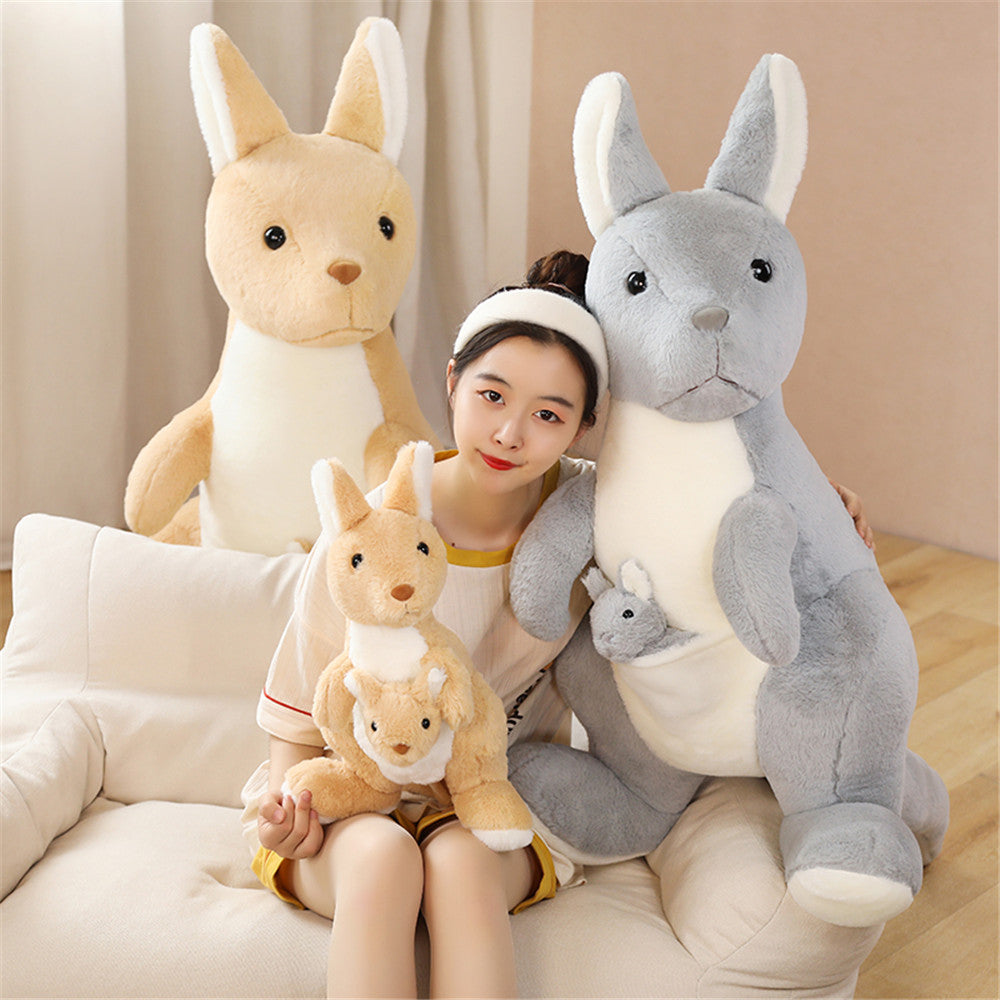 Adorable Kawaii Kangaroo Family Plush Set: Mama, Papa, and Baby!