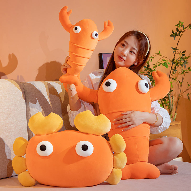Adorable Orange Crab & Lobster Plush Toy