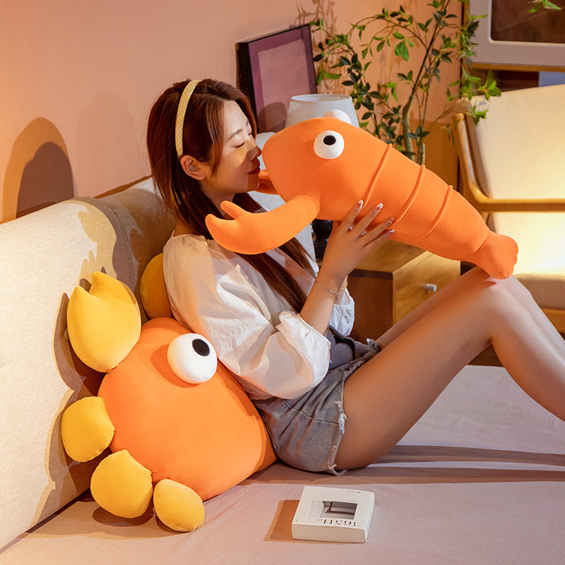 Adorable Orange Crab & Lobster Plush Toy