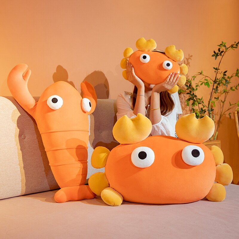 Adorable Orange Crab & Lobster Plush Toy