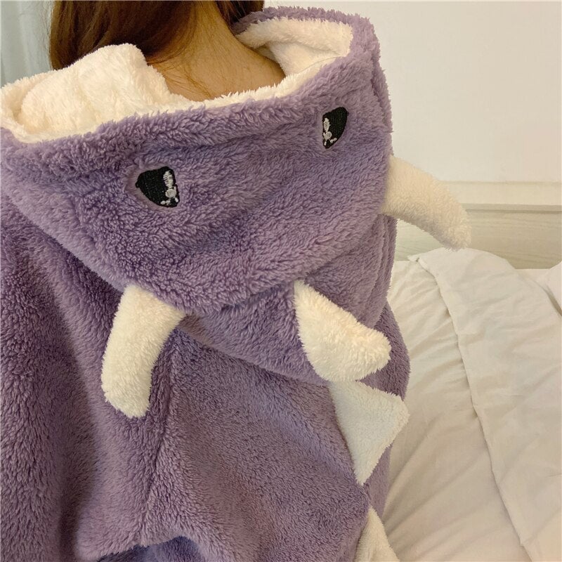 Adorable Pastel Dragon Plush Hoodie Blanket for Cozy Comfort