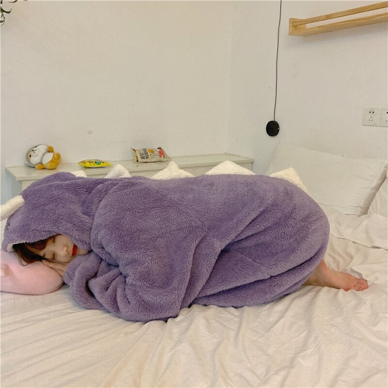 Adorable Pastel Dragon Plush Hoodie Blanket for Cozy Comfort