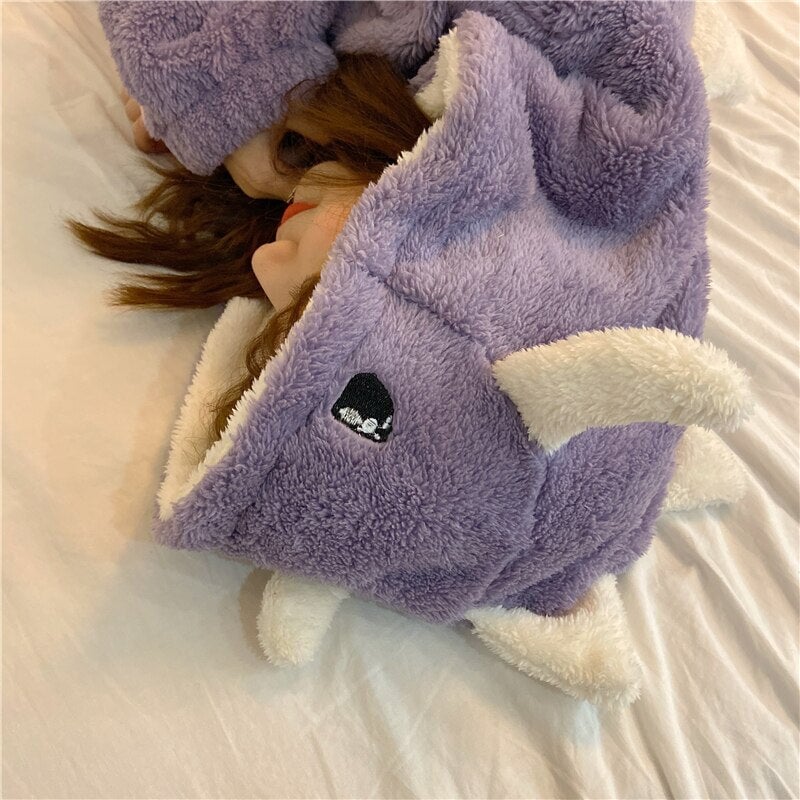 Adorable Pastel Dragon Plush Hoodie Blanket for Cozy Comfort