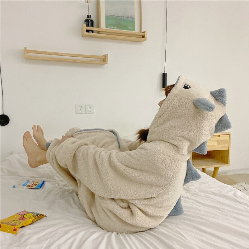 Adorable Pastel Dragon Plush Hoodie Blanket for Cozy Comfort