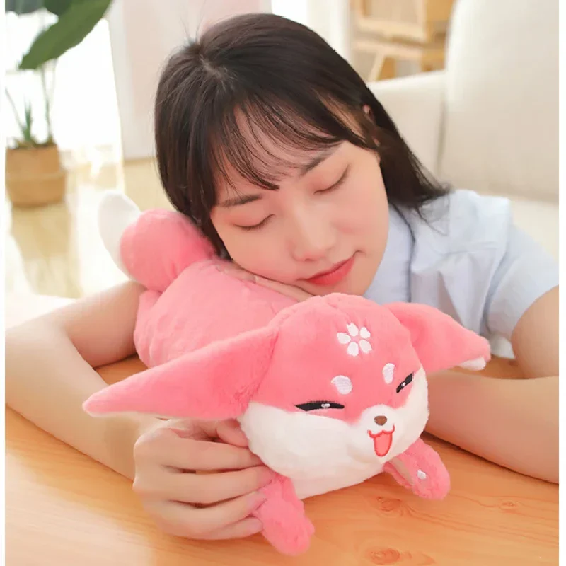 Adorable Kawaii Pink Fox Sakura Cuddly Plush Toy