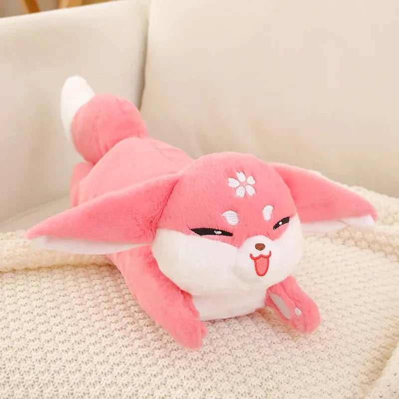 Adorable Kawaii Pink Fox Sakura Cuddly Plush Toy