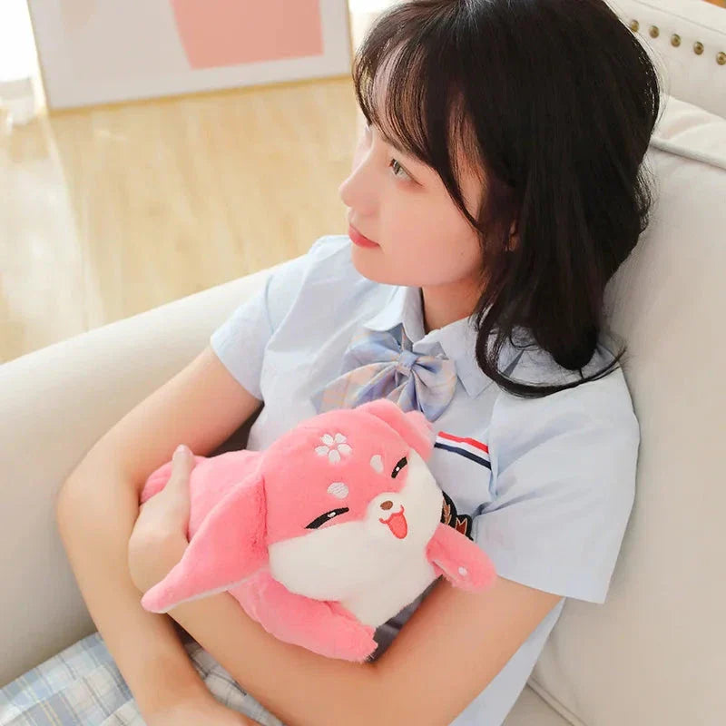 Adorable Kawaii Pink Fox Sakura Cuddly Plush Toy