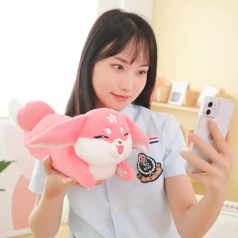 Adorable Kawaii Pink Fox Sakura Cuddly Plush Toy