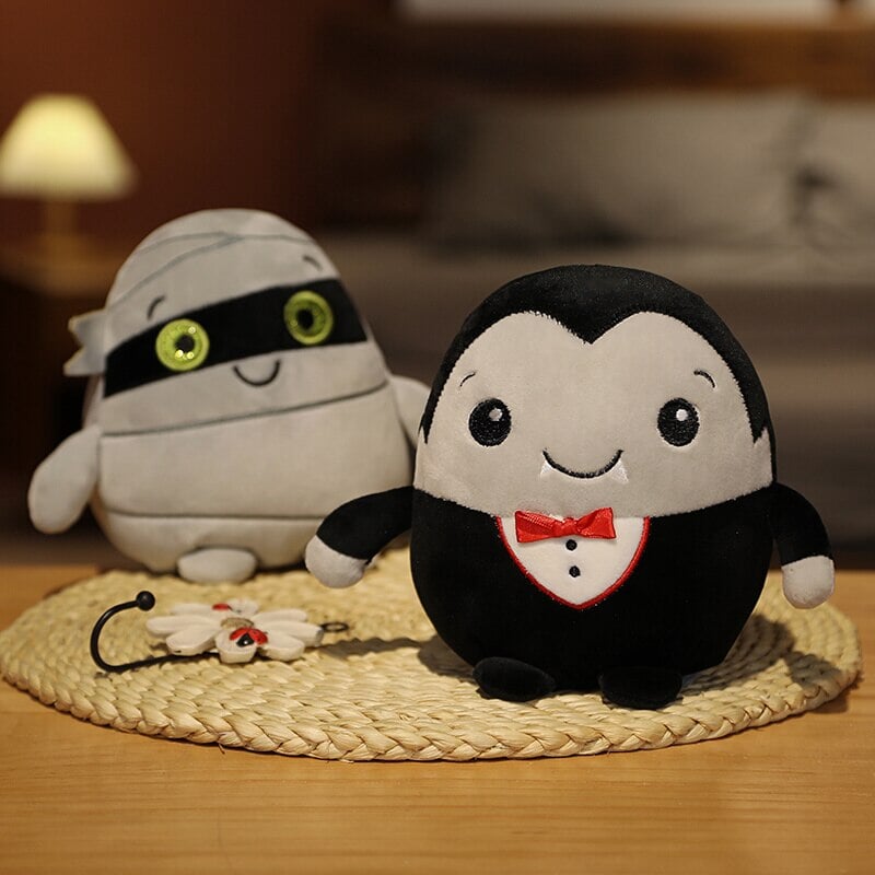 Adorable Halloween Plushies: Kawaii Skeletons, Pumpkin Zombies, Frankenstein, and Vampires!