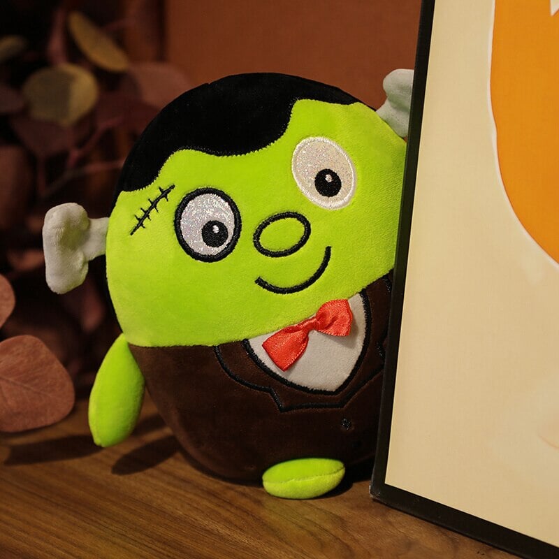 Adorable Halloween Plushies: Kawaii Skeletons, Pumpkin Zombies, Frankenstein, and Vampires!