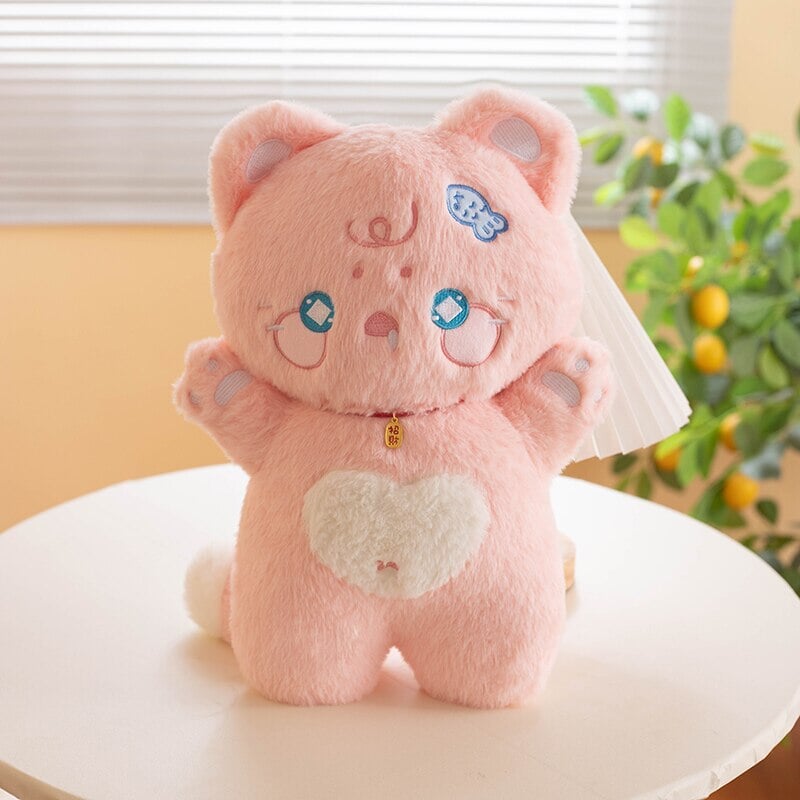 Adorable Starry Fluffy Cat Heart Plushies