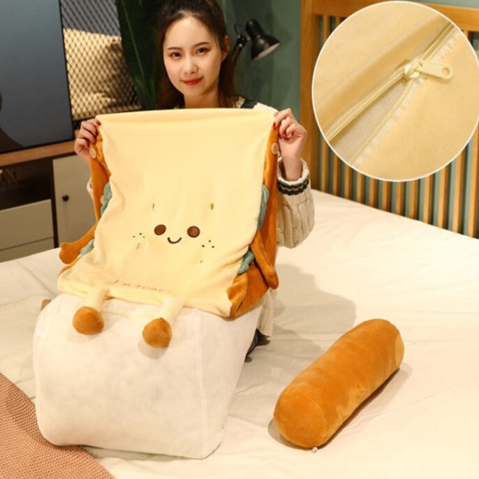 Adorable Toasted Bread Back Support Cushion Plushie